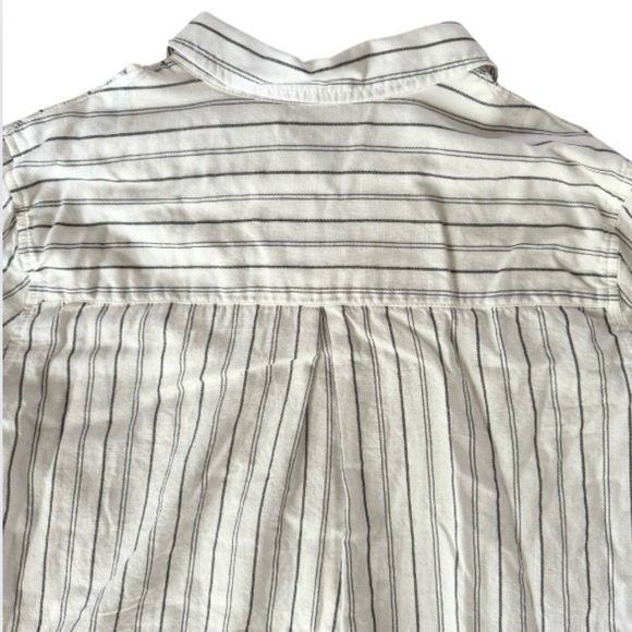 Madewell White Darcy Stripe Front Tie Button Down Top Size Medium - Picture 6 of 9